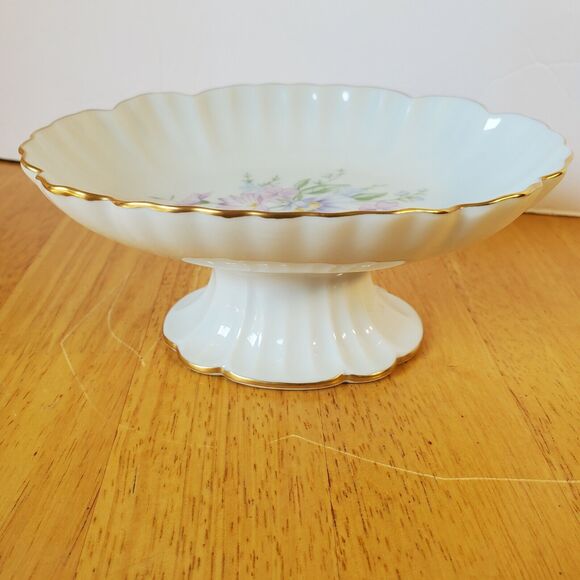 Pickard Porcelain Dish 6x4.5" Hand Decorated Floral Pattern Gold Trim - Picture 7 of 12